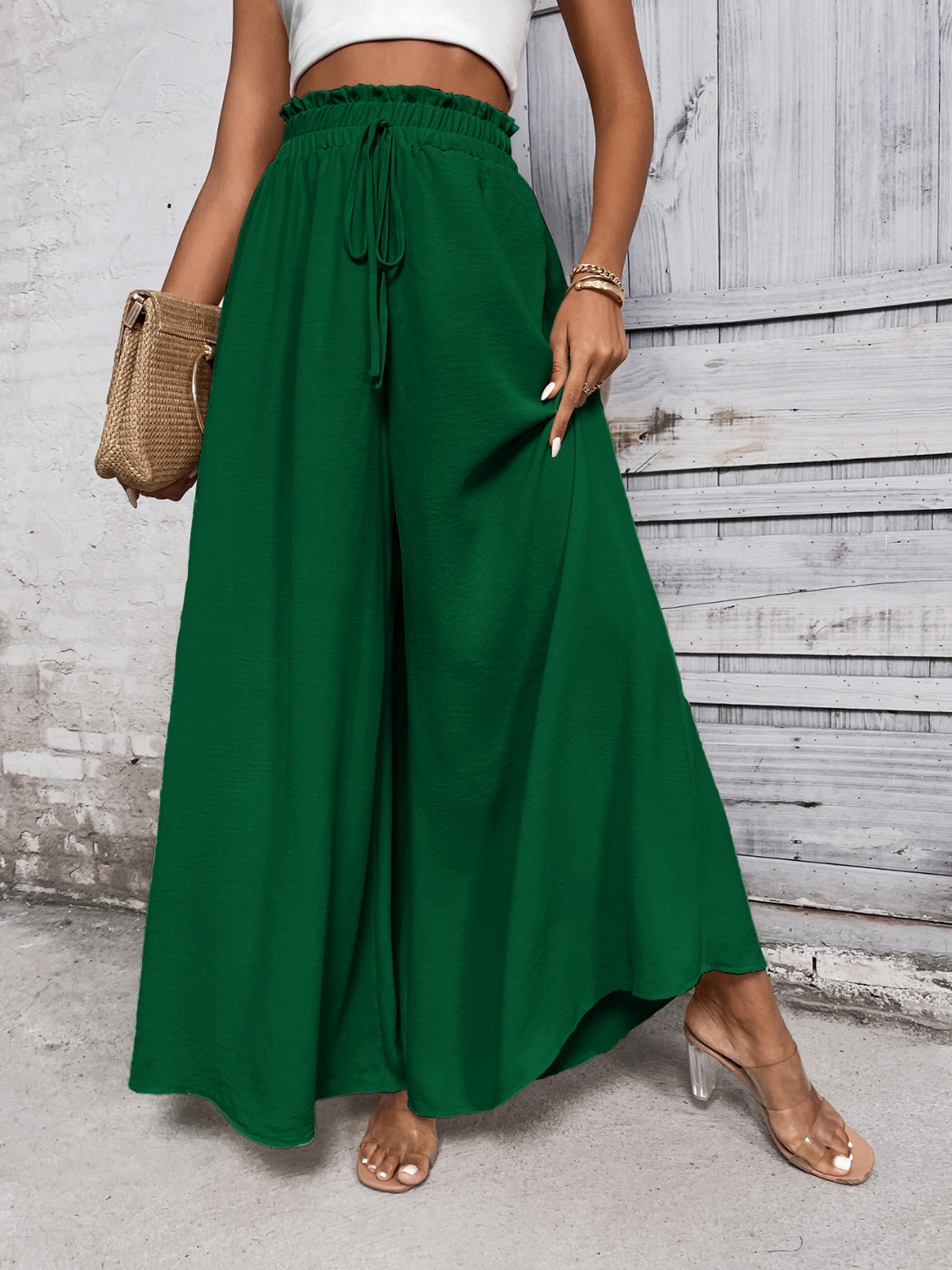 Honey Tied High Waist Wide Leg Pants - Body By J'ne