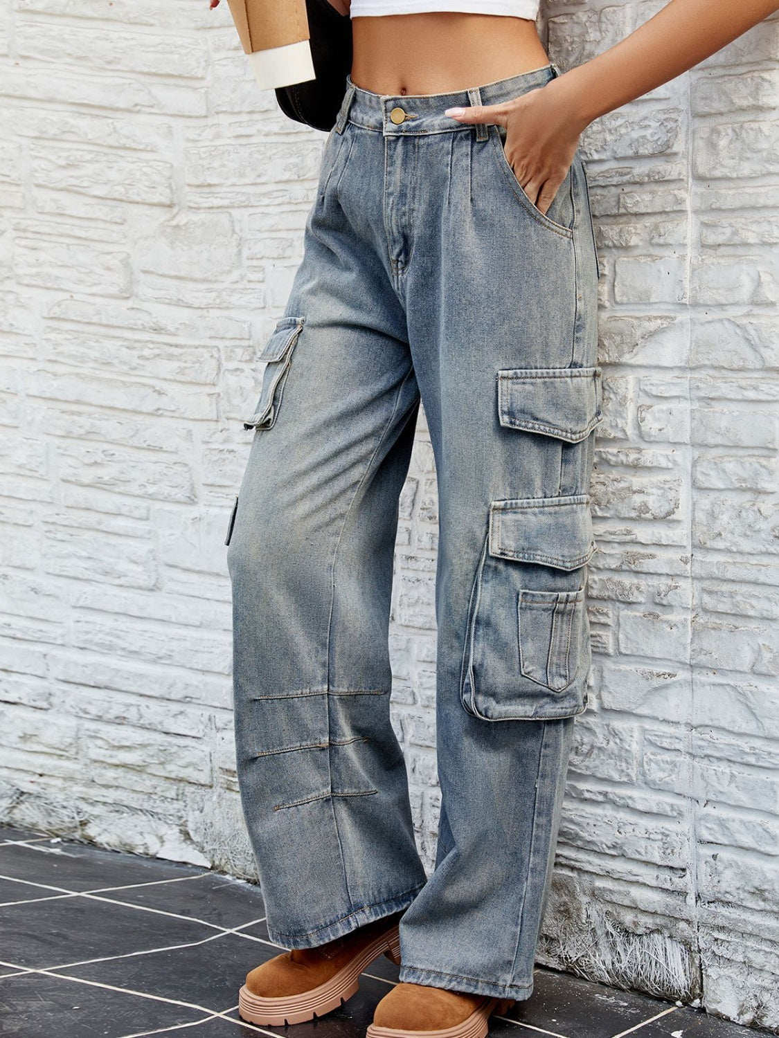 Washed Jeans with Pockets - Body By J'ne