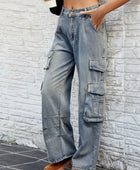 Jeans lavados con bolsillos