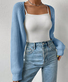 Honey Open Front Long Sleeve Cropped Cardigan