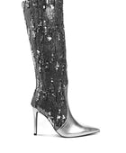 Sitarah Sequin Embellished Stiletto Long Boots