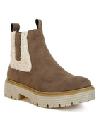Mothman Faux Fur Detail Chunky Ankle Boots