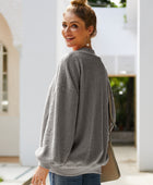 Mock Neck Dropped Shoulder Sweatshirt - Body By J'ne