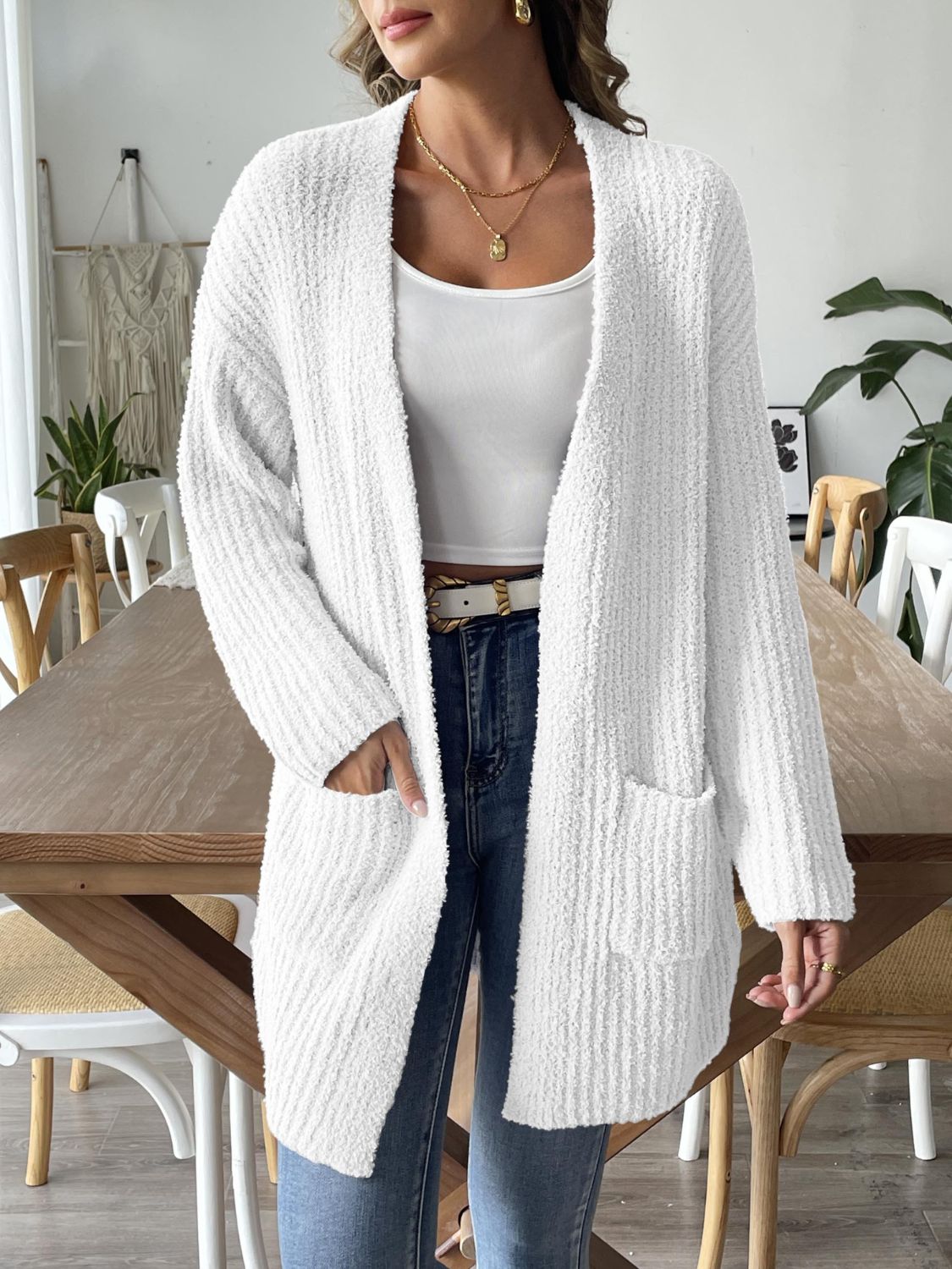 Open Front Long Sleeve Cardigan - Body By J'ne