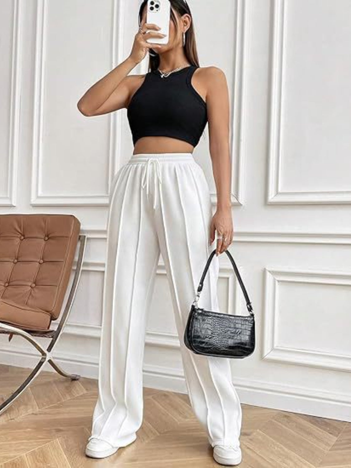 Drawstring Wide Leg Pants with Pockets - Body By J'ne