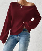 Honey Single Shoulder Long Sleeve Sweater