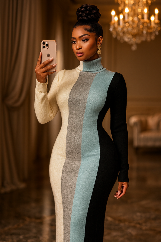 Shadow & Sky Striped Maxi Dress