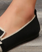 Bow Contrast Trim Point Toe Loafers - Body By J'ne