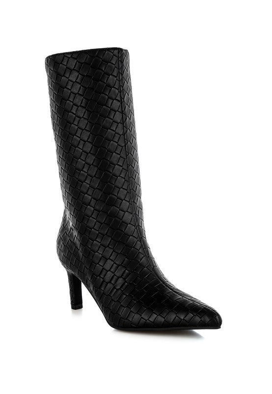 Mentha Woven Faux Leather Boots - Body By J'ne