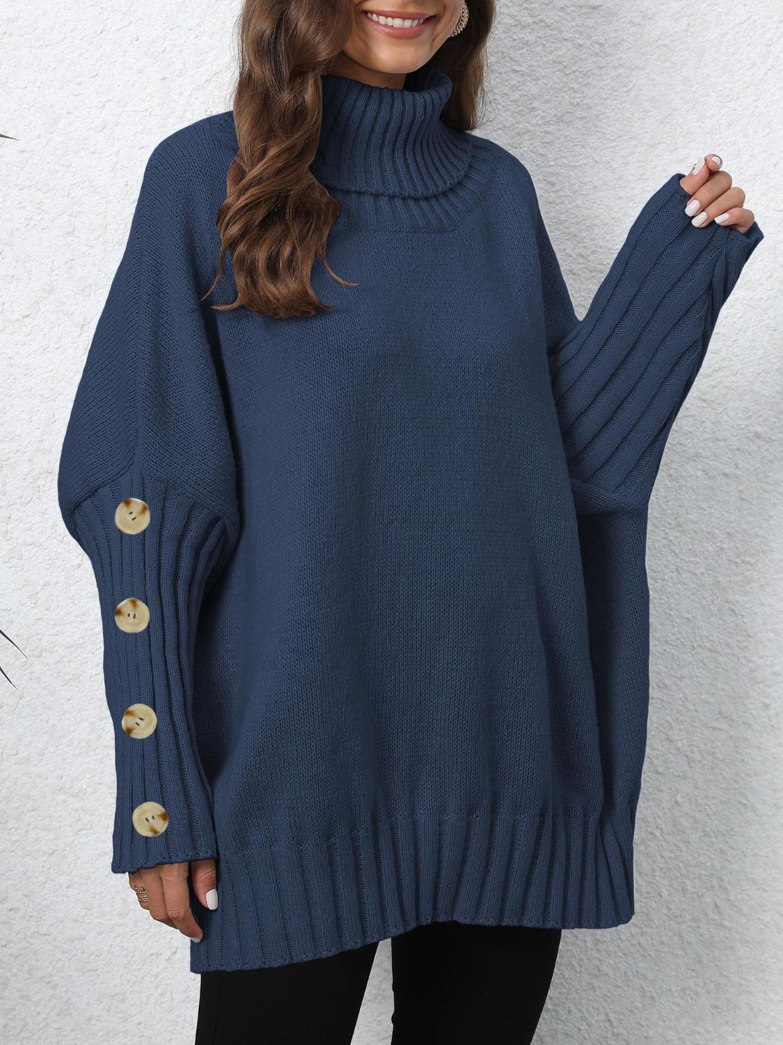 Turtleneck Long Sleeve Sweater - Body By J'ne
