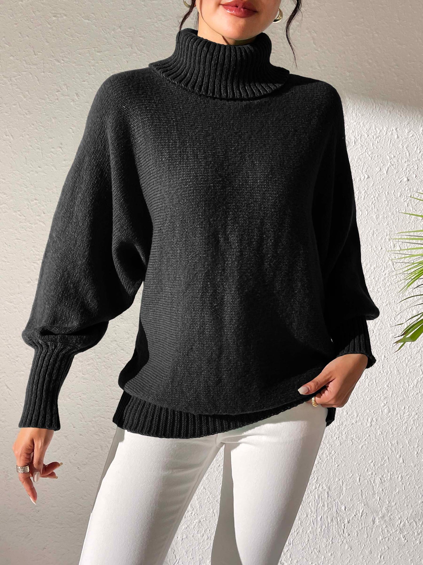 Turtleneck Long Sleeve Sweater - Body By J'ne