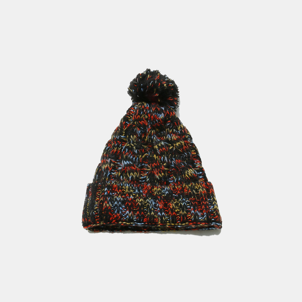 Contrast Cable-Knit Hat with Pompom - Body By J'ne