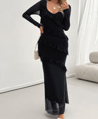 Devine Ruffled Surplice Long Sleeve Maxi Dress