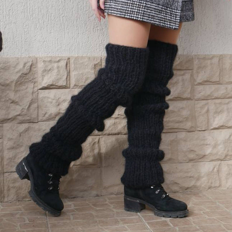 Mohair Long Tube Knitted Bunching Socks