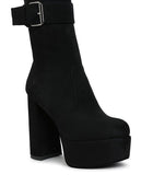 Wanderer Flared Block Heel Mid-Calf Boots