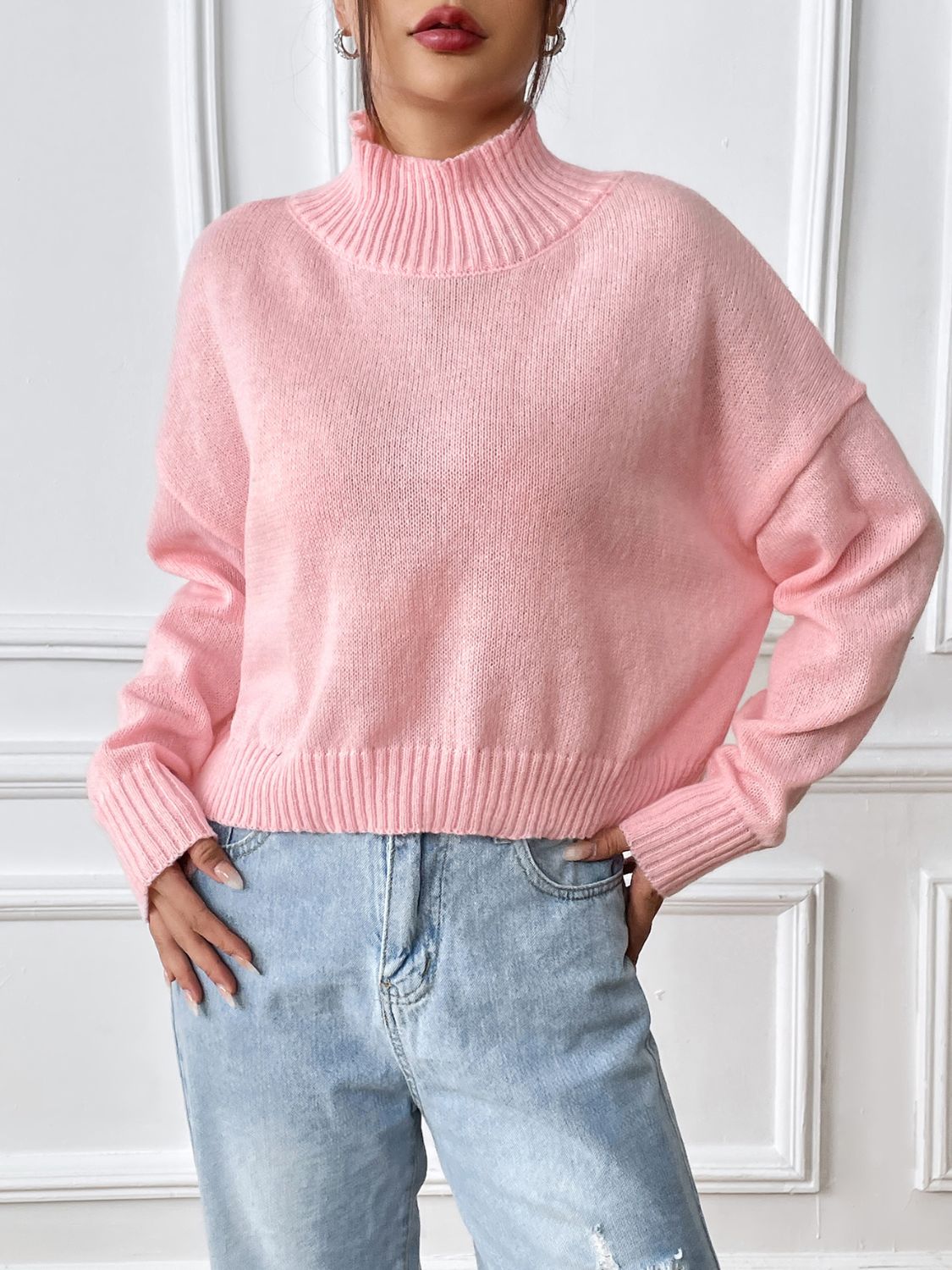 Turtleneck Long Sleeve Sweater - Body By J'ne