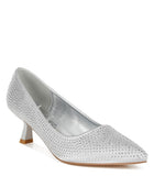 Dinah Rhinestones Embellished Kitten Heel Pumps