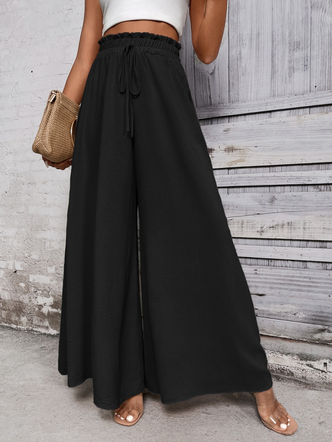 Honey Tied High Waist Wide Leg Pants - Body By J'ne