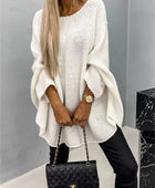 Round Neck Batwing Sleeve Sweater