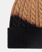 Contrast Tie-Dye Cable-Knit Cuffed Beanie