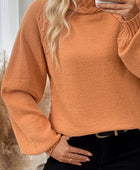 Cable-Knit Turtleneck Long Sleeve Sweater