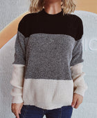 Color Block Long Sleeve Sweater