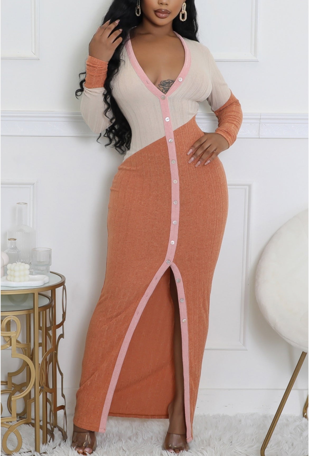 Adina Mock Neck Dress - Body By J'ne