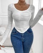 Perfee Scoop Neck Long Sleeve Top