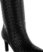 Mentha Woven Faux Leather Boots