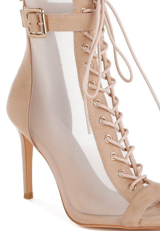 Cabernet Mesh & Microfiber Stiletto Boots - Body By J'ne