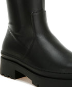 Carmit Chunky Faux Leather Calf Boots