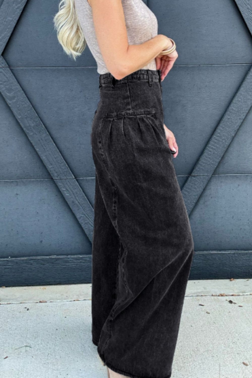 High Rise Wide Leg Jeans with Pockets - Body By J'ne