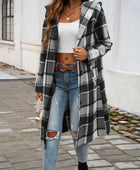 Devine Plaid Long Sleeve Hooded Coat