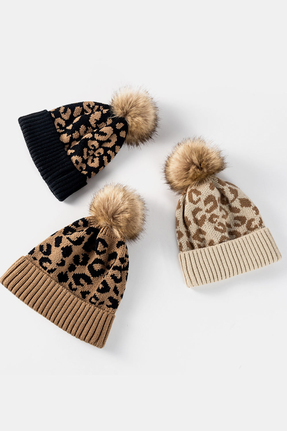 Leopard Pom-Pom Cuffed Beanie - Body By J'ne