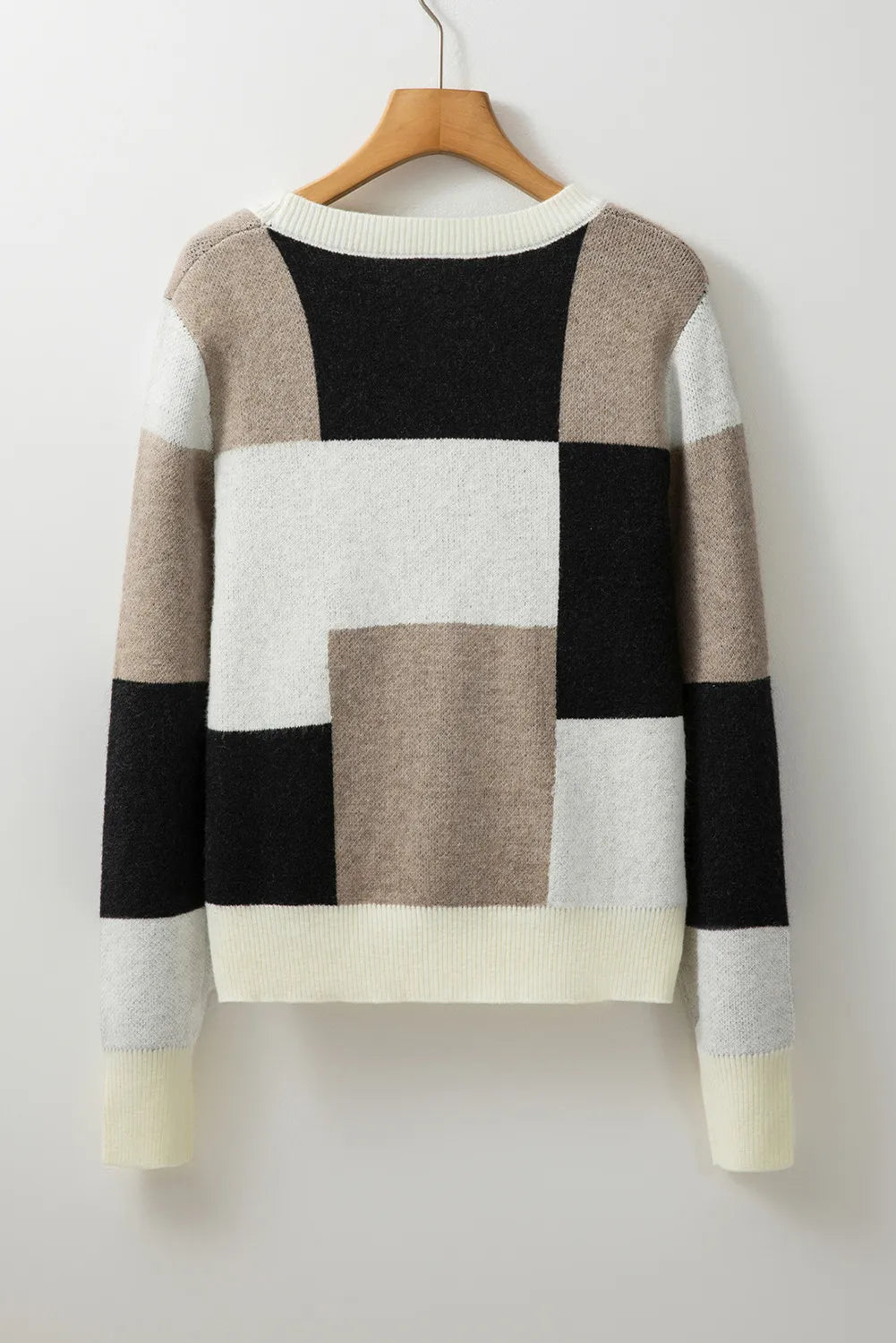 Color Block Round Neck Long Sleeve Sweater - Body By J'ne
