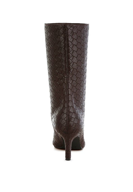 Mentha Woven Faux Leather Boots - Body By J'ne
