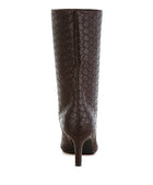 Mentha Woven Faux Leather Boots