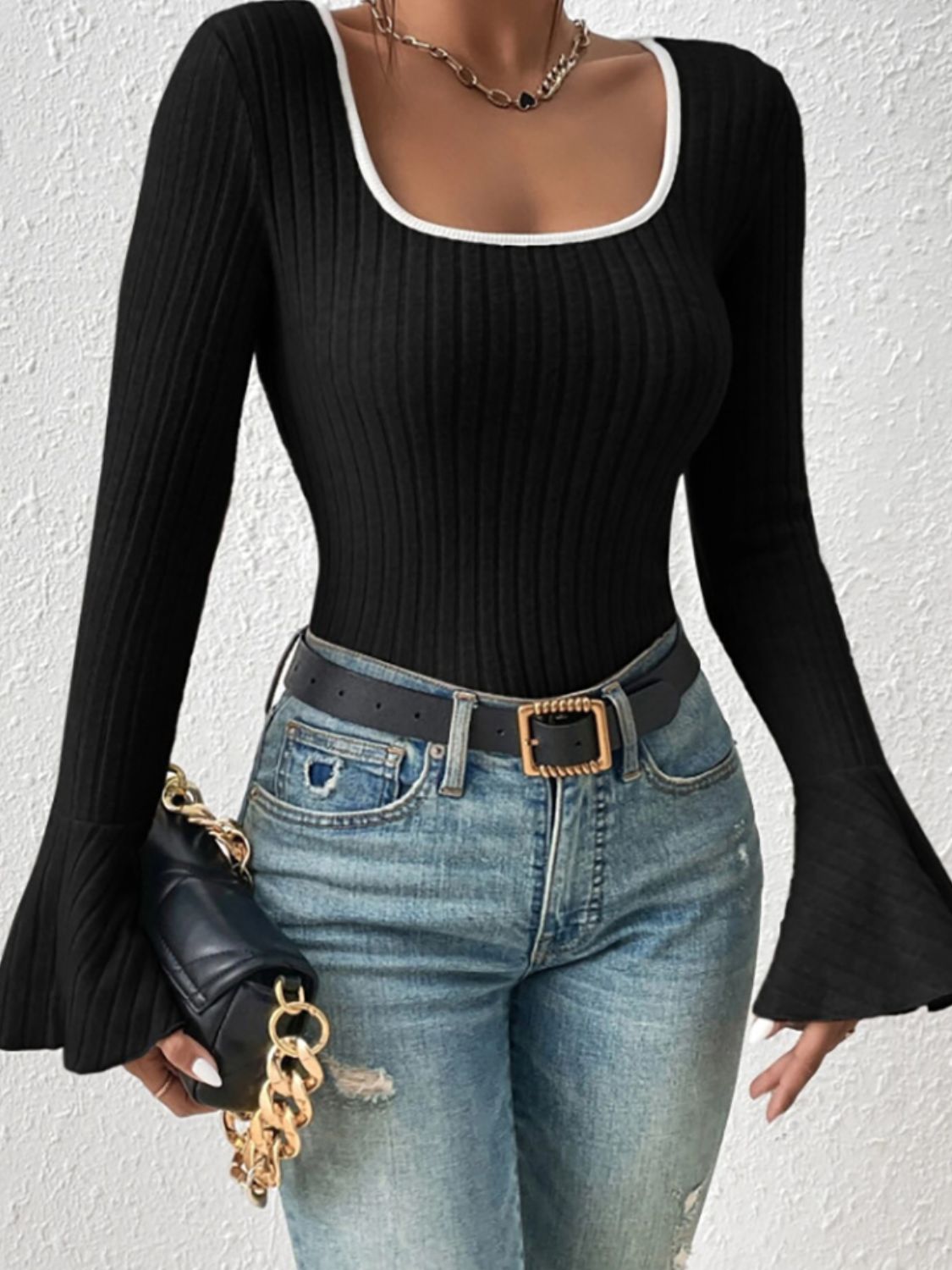 Scoop Neck Long Sleeve T-Shirt - Body By J'ne