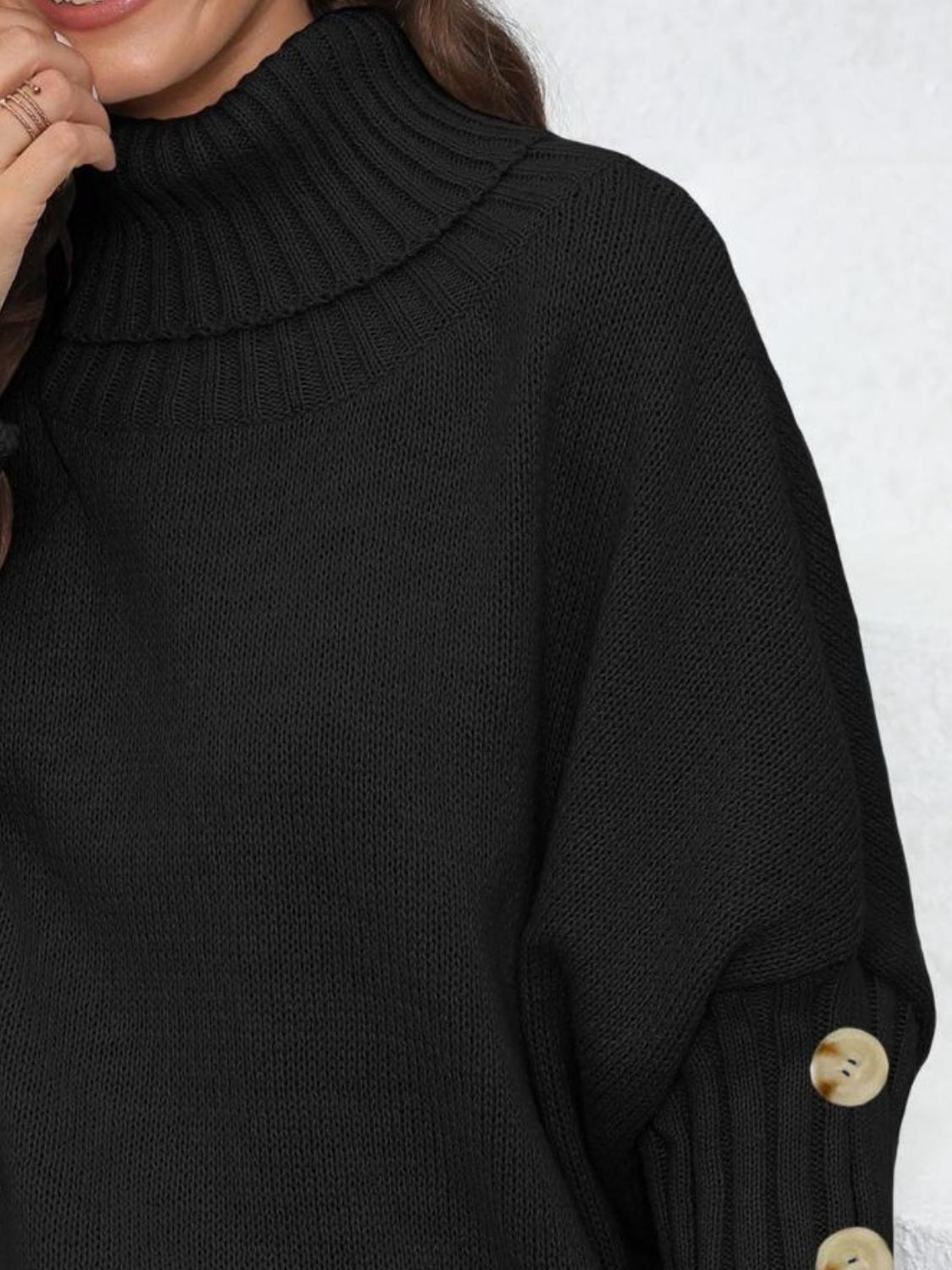 Turtleneck Long Sleeve Sweater - Body By J'ne