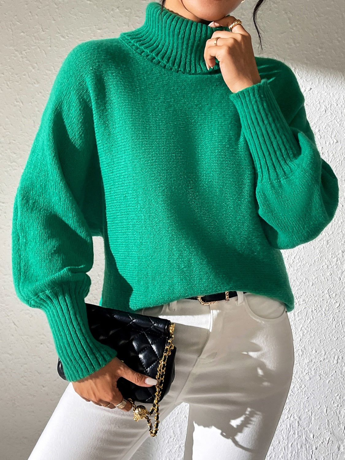Turtleneck Long Sleeve Sweater - Body By J'ne