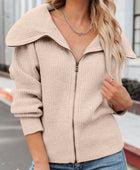 Zip Up Long Sleeve Cardigan