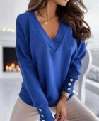 V-Neck Long Sleeve Sweatshirt