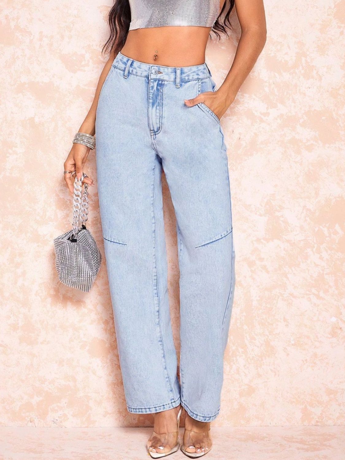 Straight Leg Jeans with Pockets - Body By J'ne