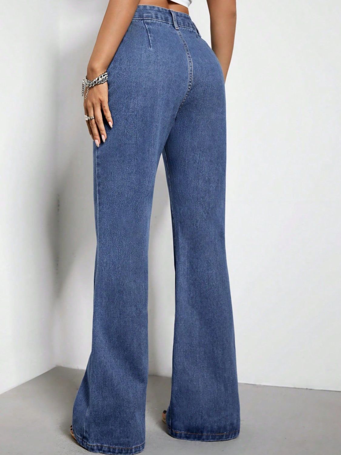 High Waist Bootcut Jeans with Pockets - Body By J'ne