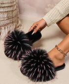 Fuzzy Open Toe Flat Sandals