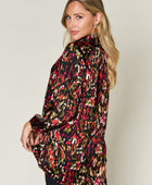 Full Size Printed Button Up Long Sleeve Shirt - Body By J'ne