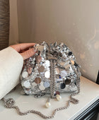 Drawstring Sequin Crossbody Bag