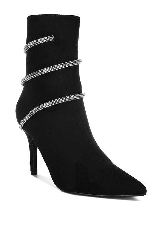 Roda Rhinestone Wrap-Around Stiletto Boots - Body By J'ne
