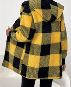 Plaid Long Sleeve Hooded Coat