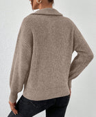 Honey Half Zip Dropped Shoulder Sweater